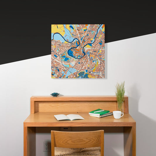 Shrewsbury England Colorful City Map Canvas Print Scene