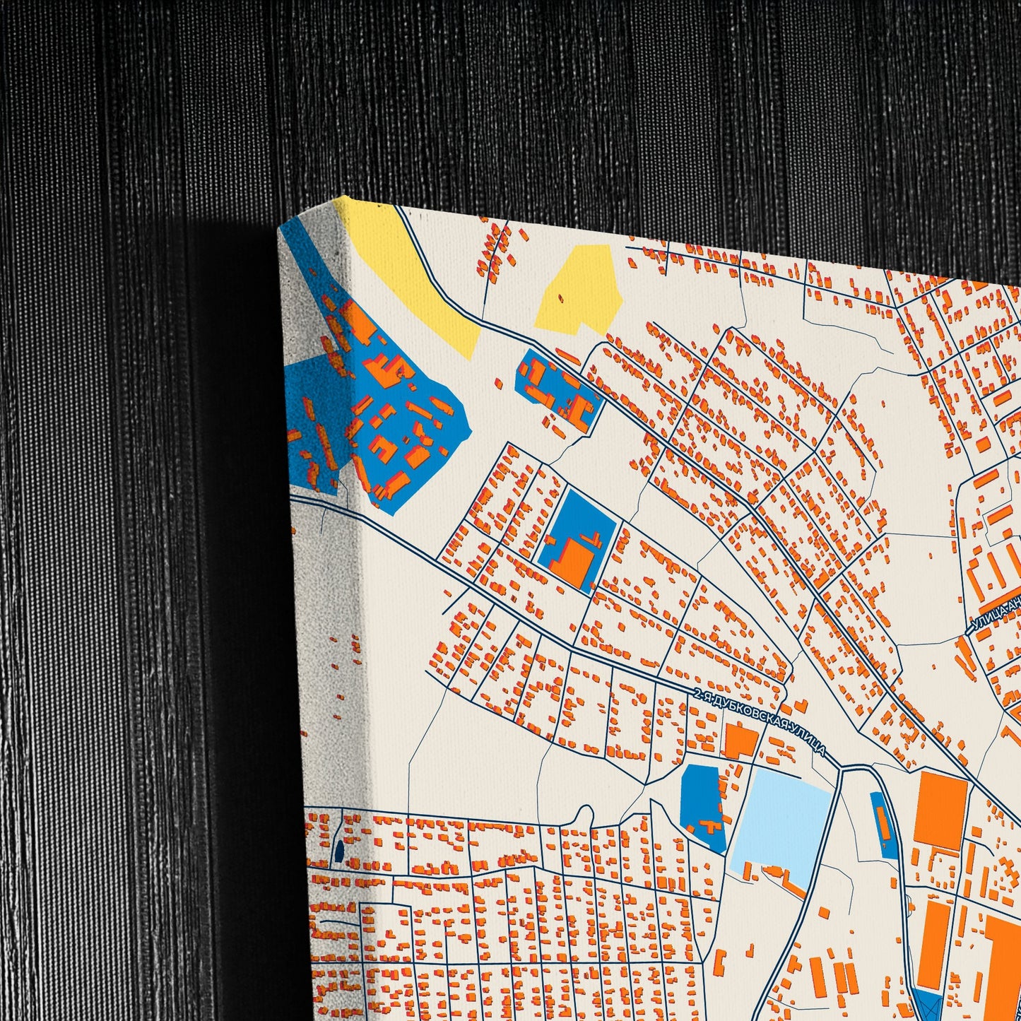 Шуя Russia Colorful City Map Canvas Print Detail