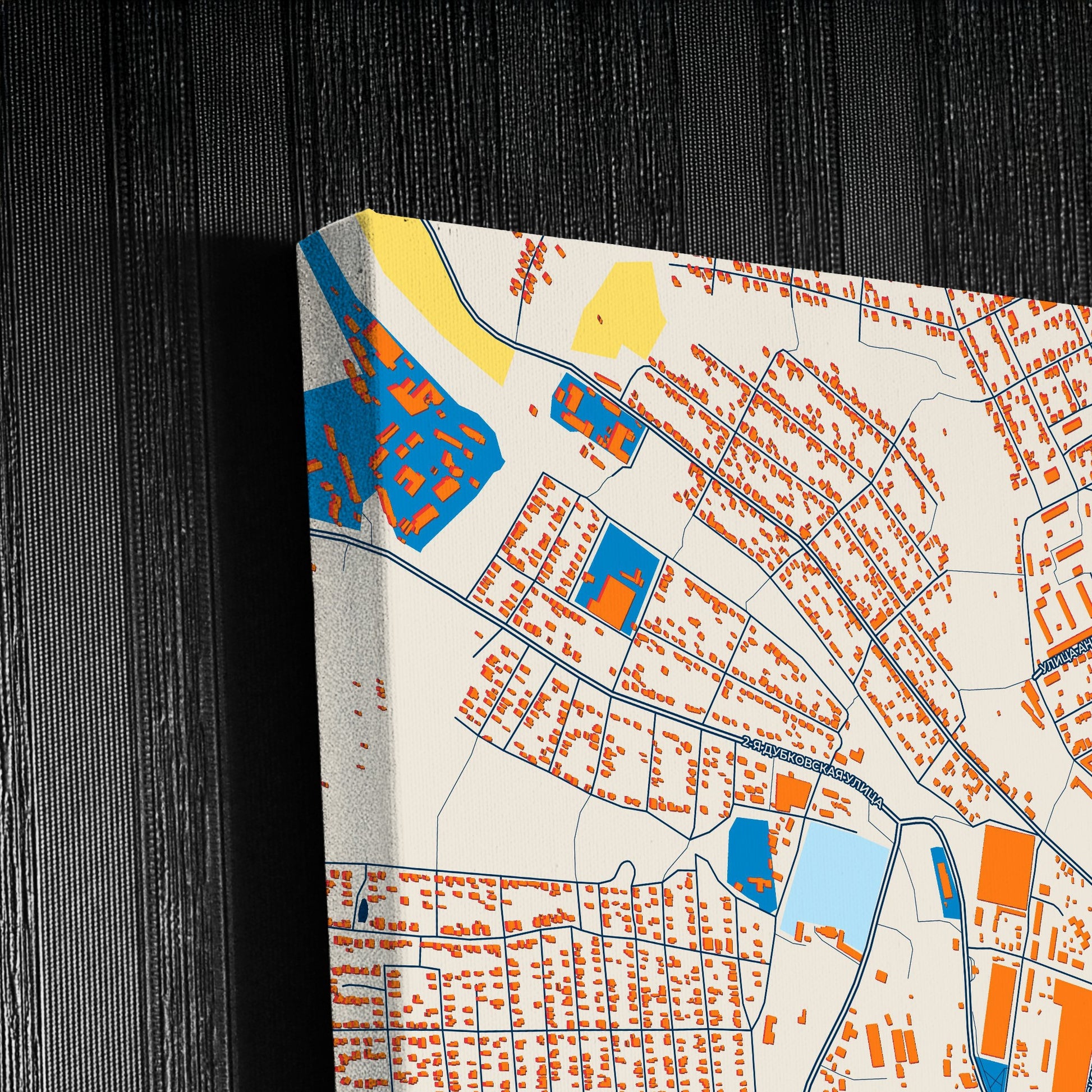 Шуя Russia Colorful City Map Canvas Print Detail