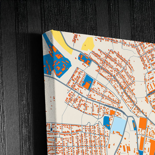 Шуя Russia Colorful City Map Canvas Print Detail