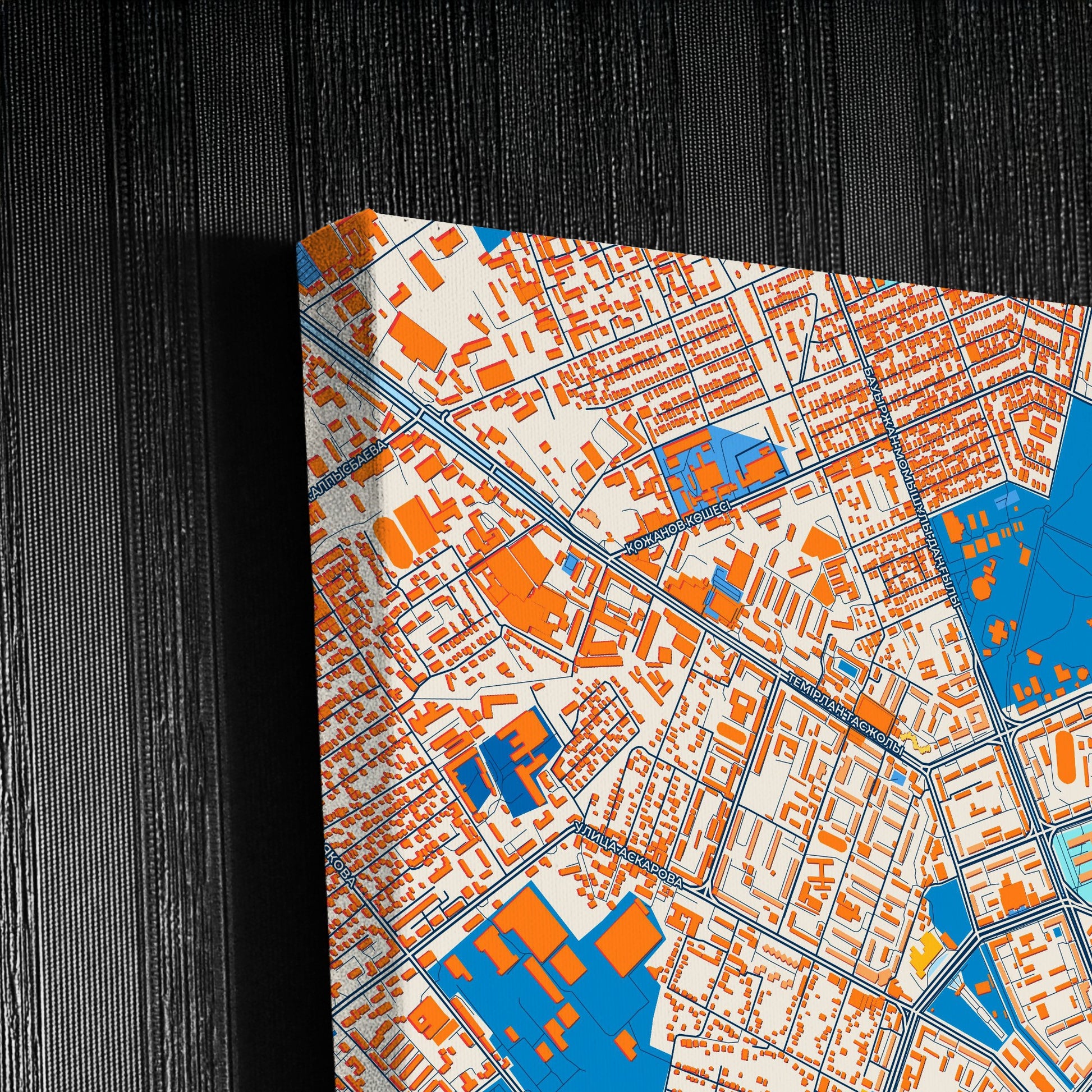 Shymkent Kazakhstan Colorful City Map Canvas Print Detail