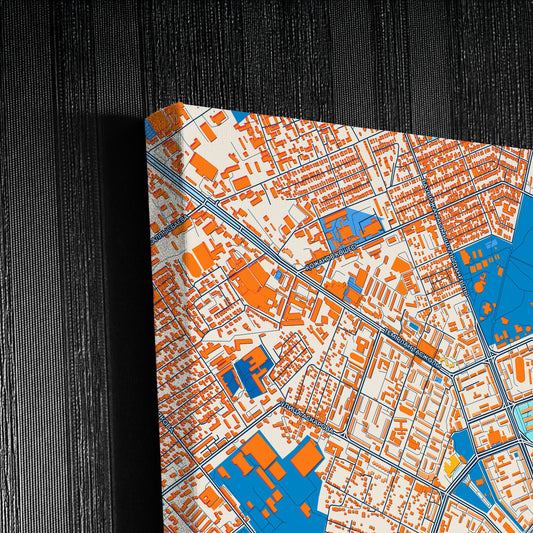 Shymkent Kazakhstan Colorful City Map Canvas Print Detail