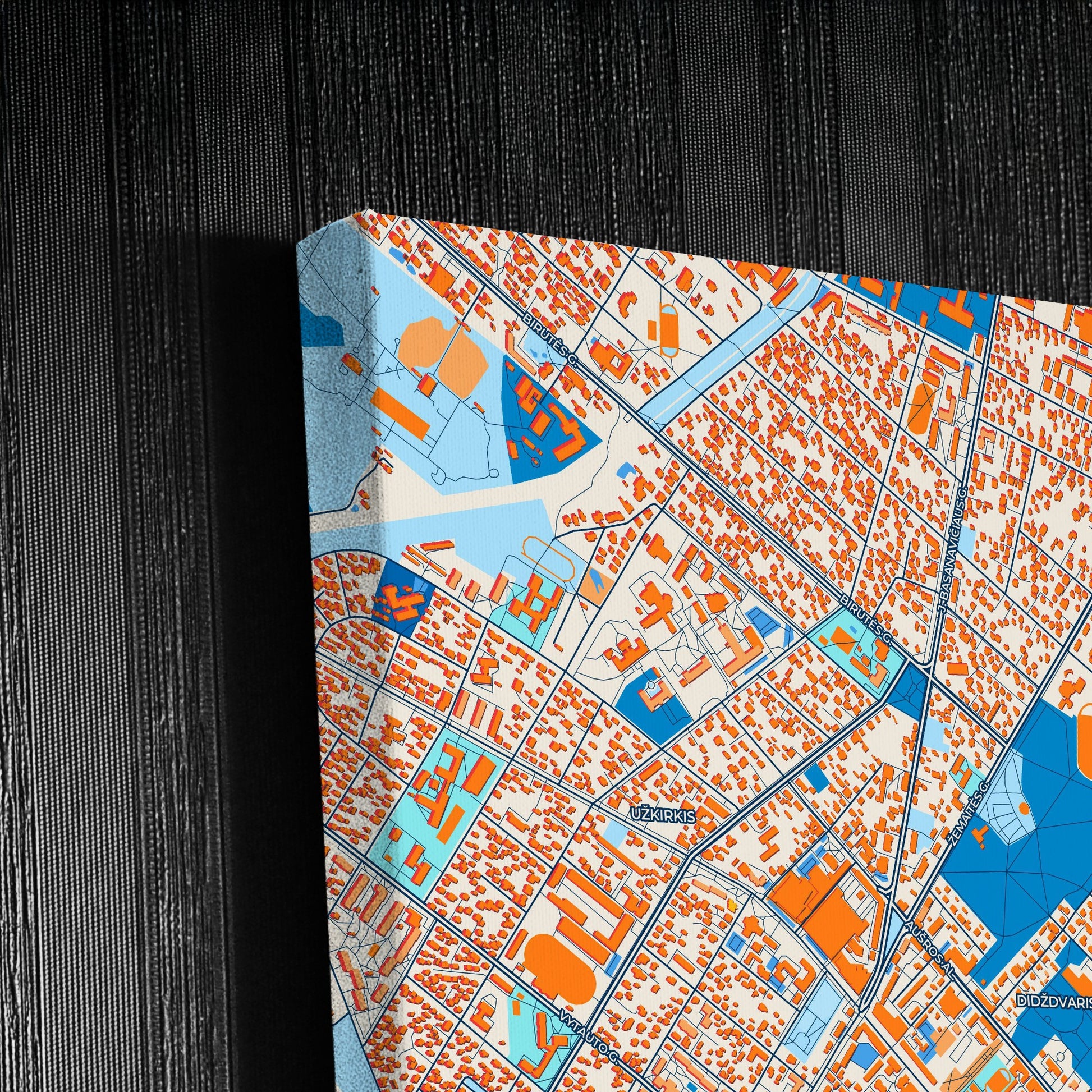 Šiauliai Lithuania Colorful City Map Canvas Print Detail