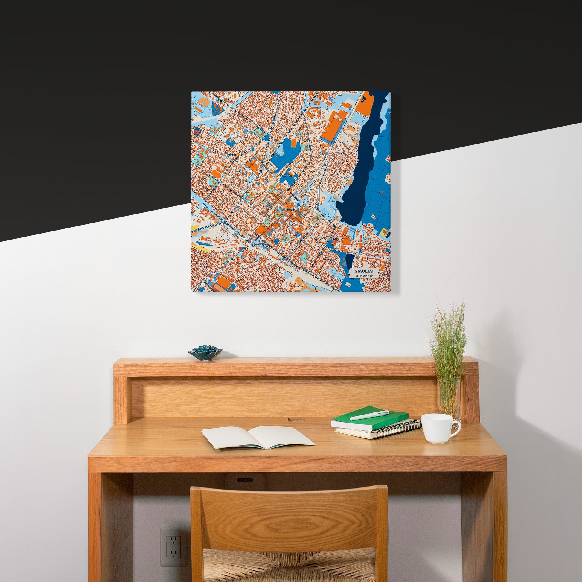Šiauliai Lithuania Colorful City Map Canvas Print Scene