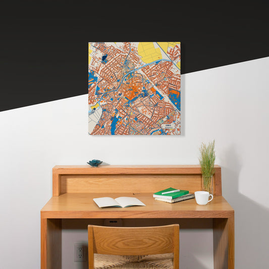 Sibiu Romania Colorful City Map Canvas Print Scene