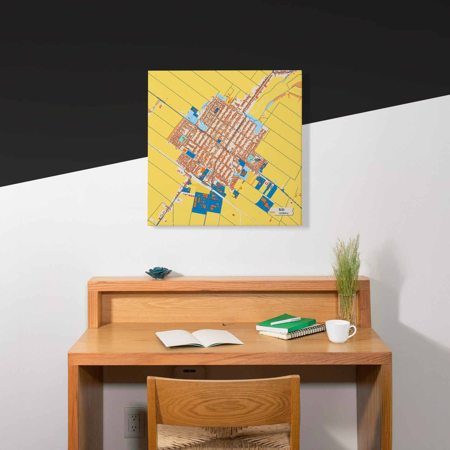 Шид Serbia Colorful City Map Canvas Print Scene