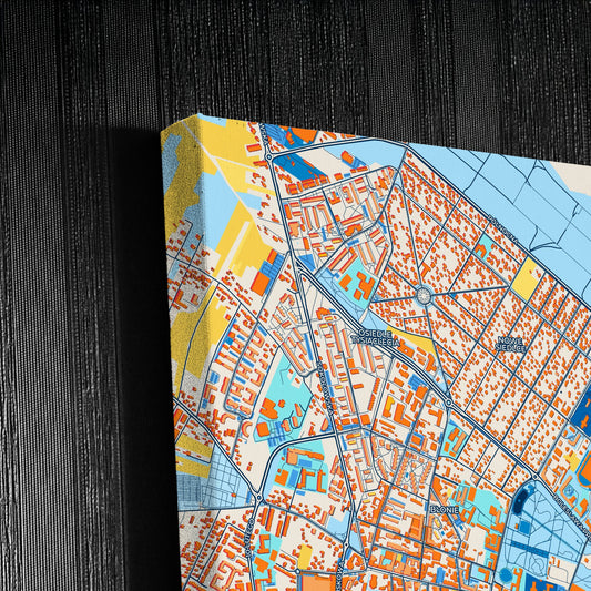 Siedlce Poland Colorful City Map Canvas Print Detail