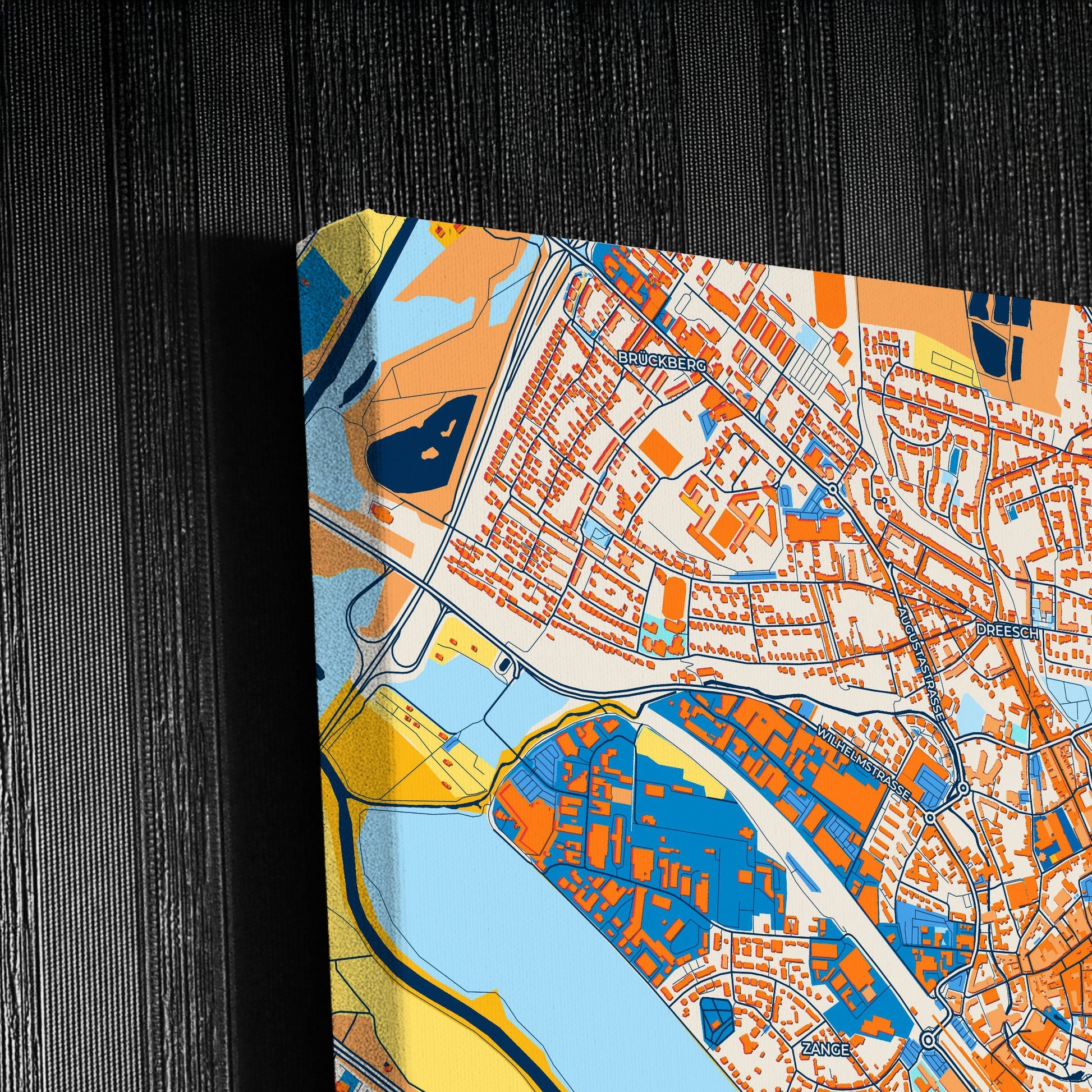 Siegburg Germany Colorful City Map Canvas Print Detail