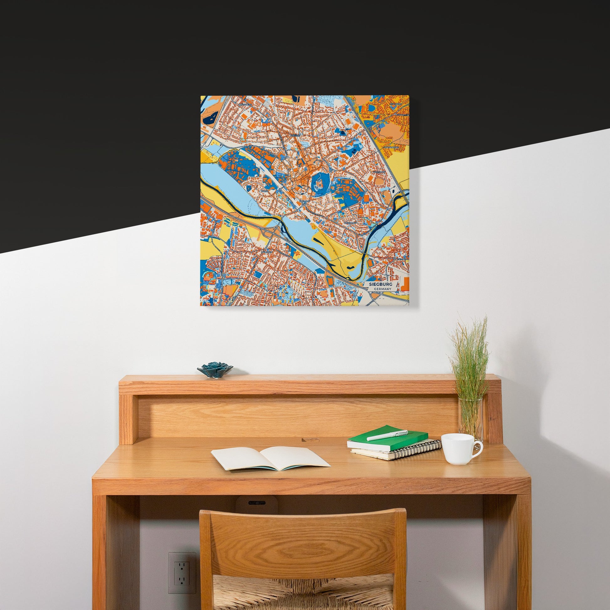 Siegburg Germany Colorful City Map Canvas Print Scene