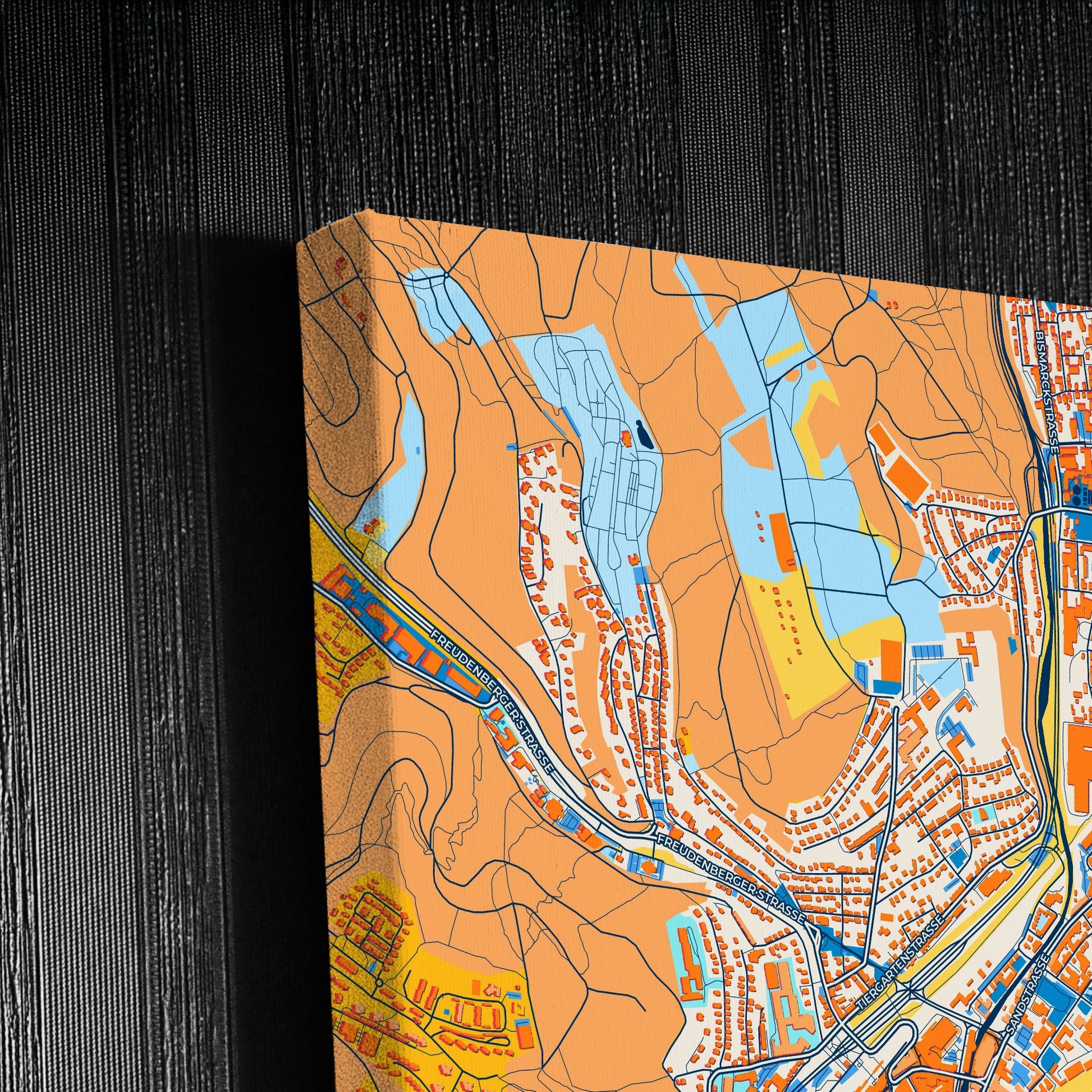 Siegen Germany Colorful City Map Canvas Print Detail