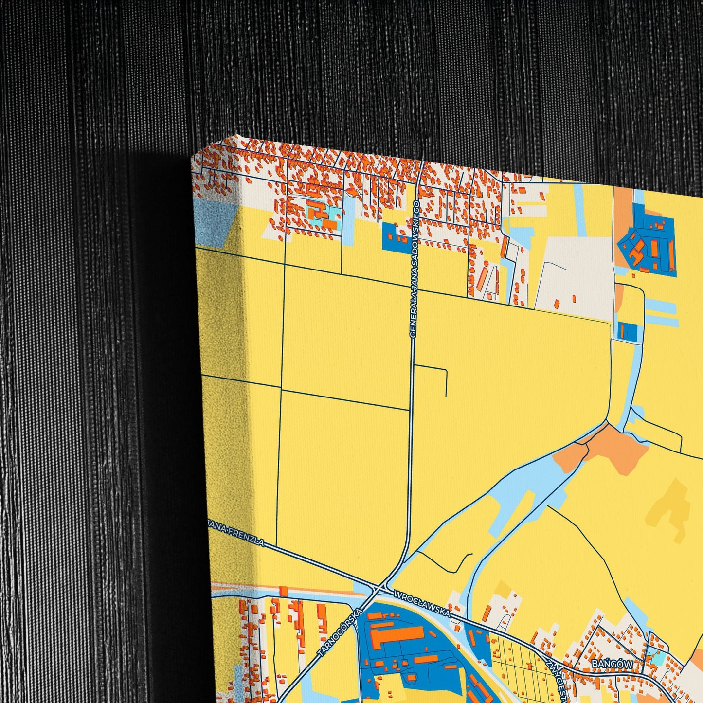 Siemianowice Śląskie Poland Colorful City Map Canvas Print Detail