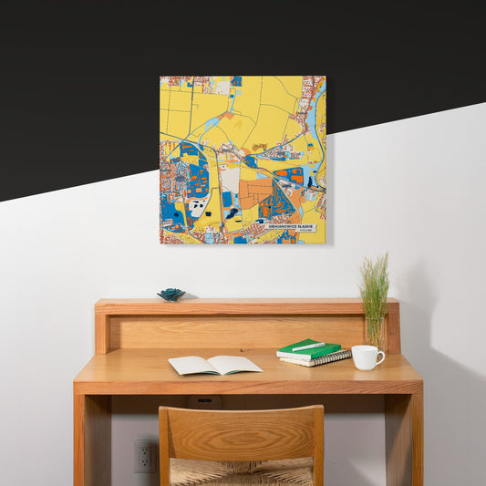Siemianowice Śląskie Poland Colorful City Map Canvas Print Scene