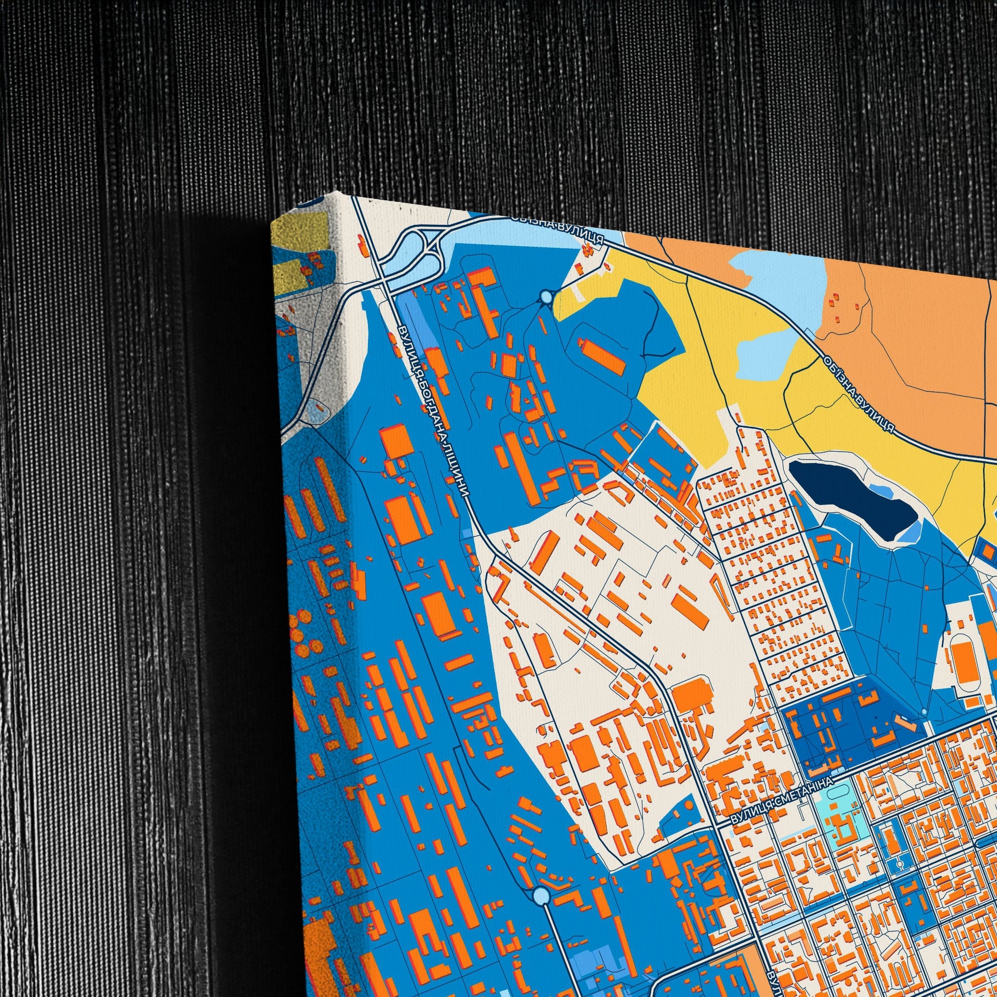 Сіверодонецьк Ukraine Colorful City Map Canvas Print Detail
