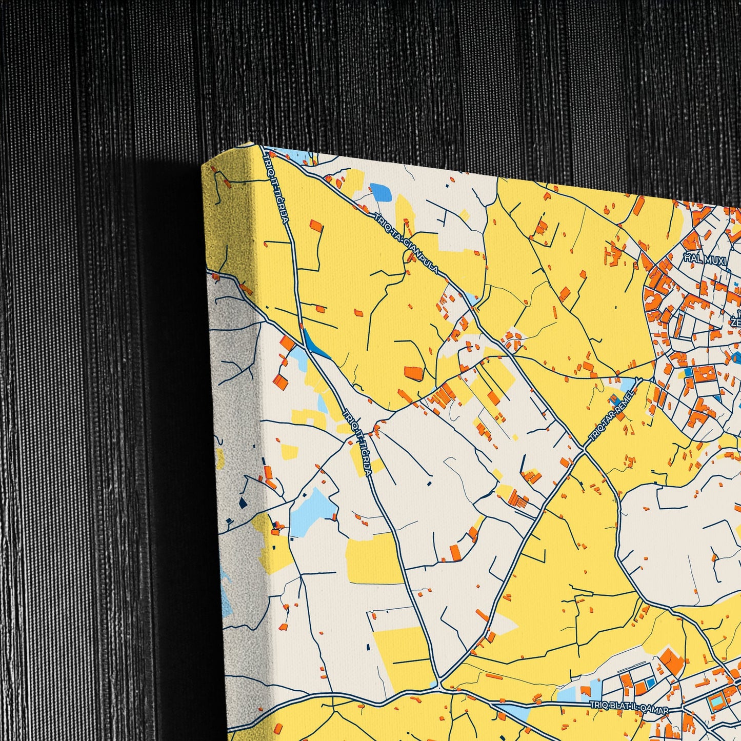 Siġġiewi Malta Colorful City Map Canvas Print Detail