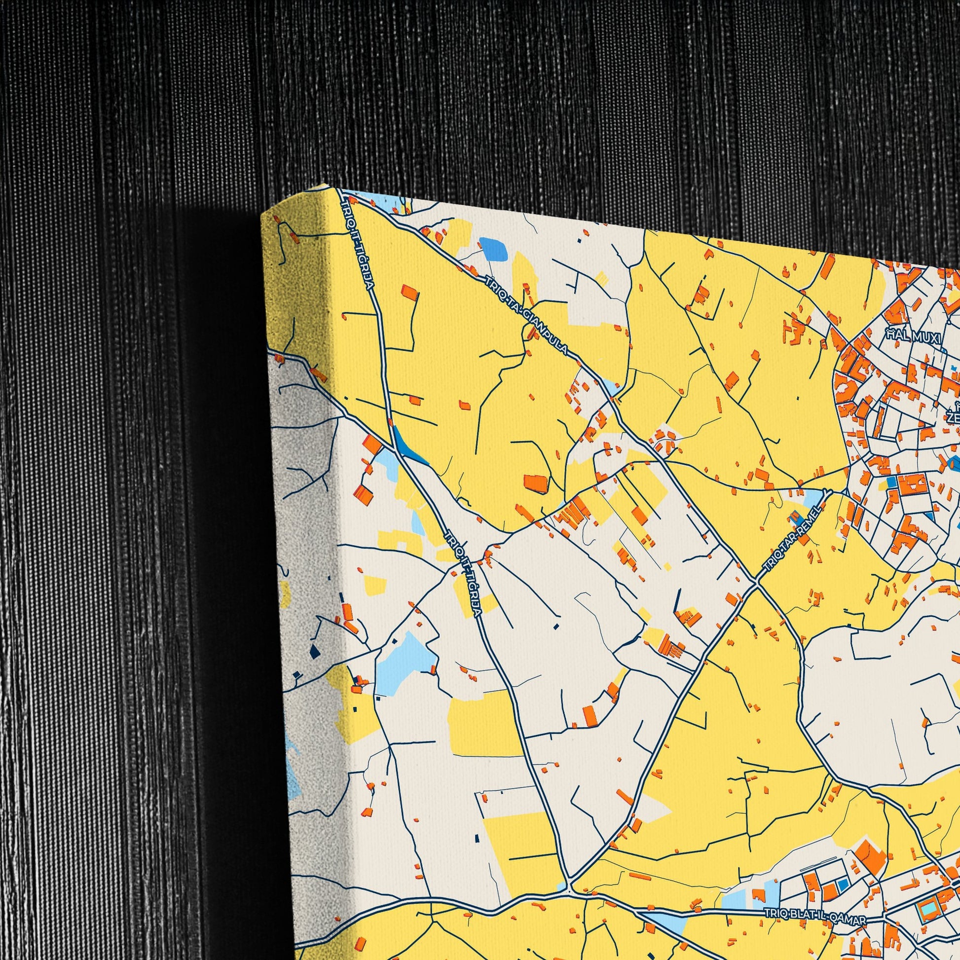 Siġġiewi Malta Colorful City Map Canvas Print Detail