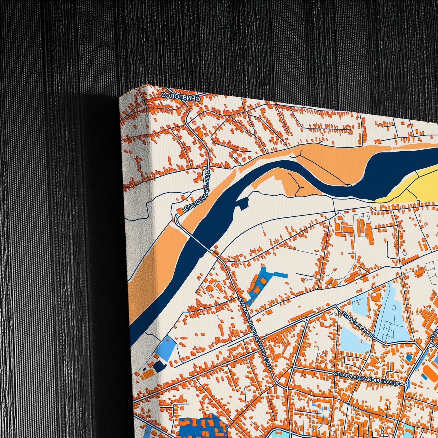 Sighetu Marmației Romania Colorful City Map Canvas Print Detail