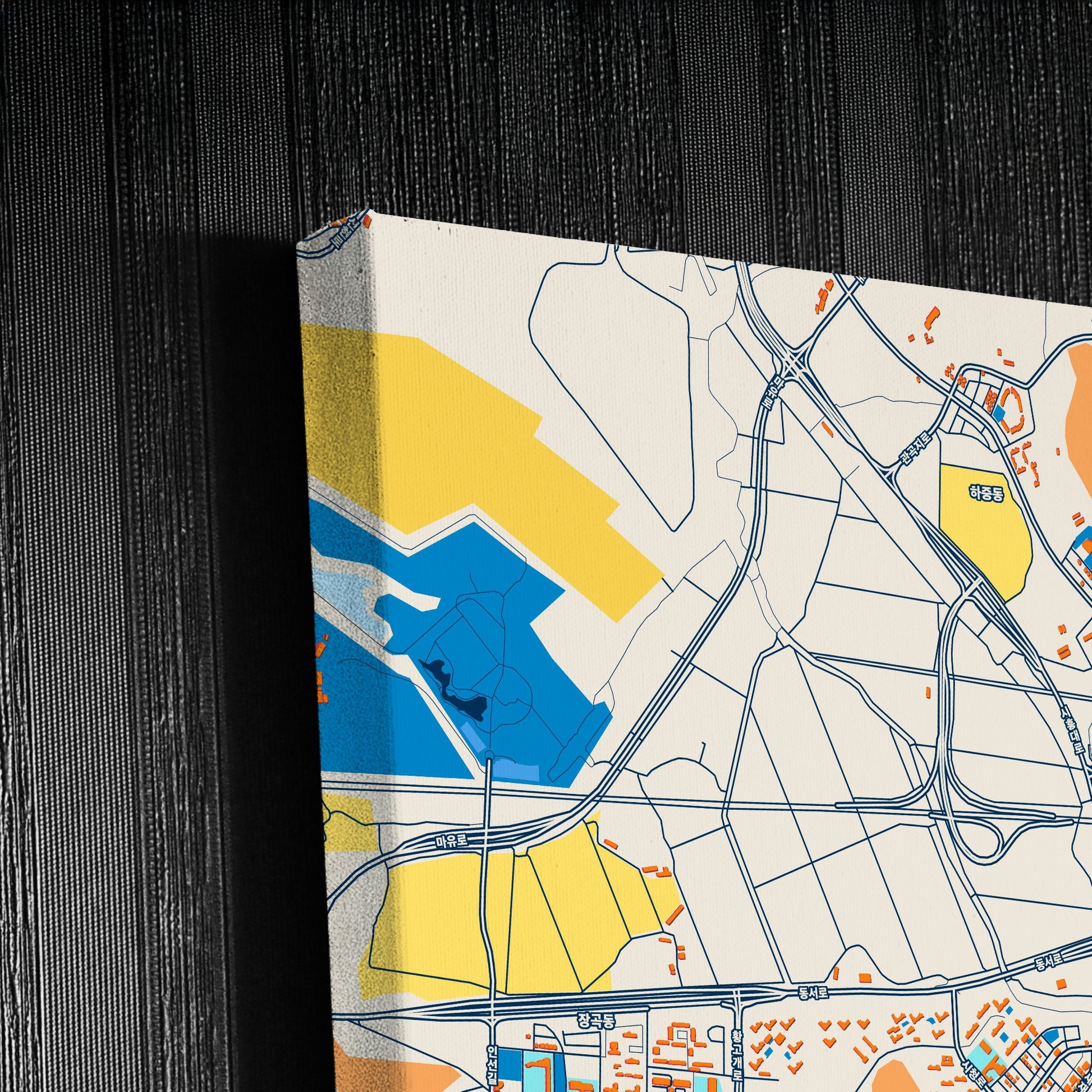 Siheung South Korea Colorful City Map Canvas Print Detail