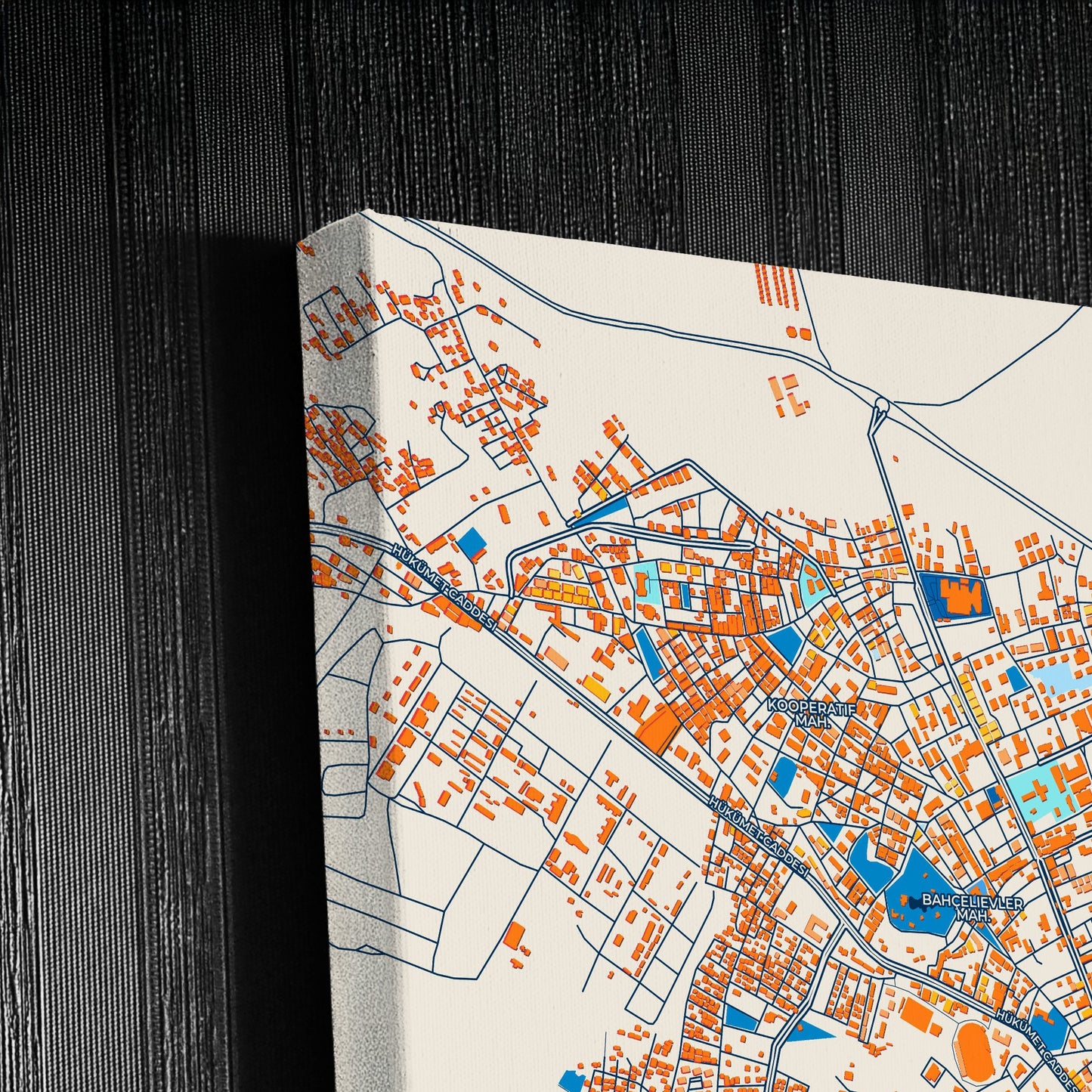 Si̇i̇rt Turkey Colorful City Map Canvas Print Detail
