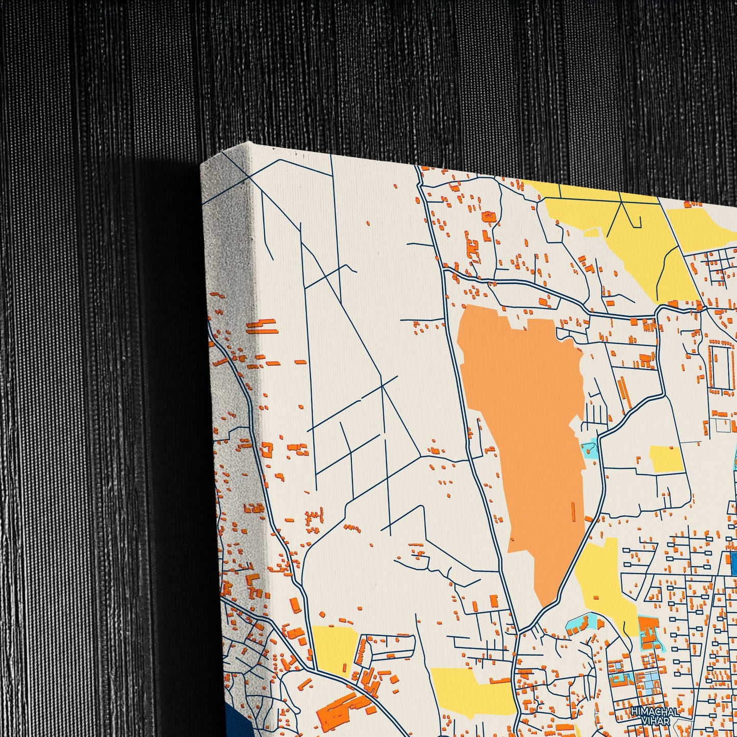 Siliguri India Colorful City Map Canvas Print Detail