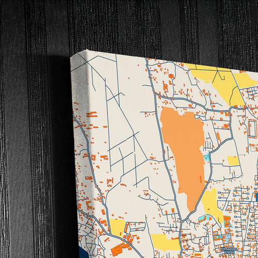 Siliguri India Colorful City Map Canvas Print Detail