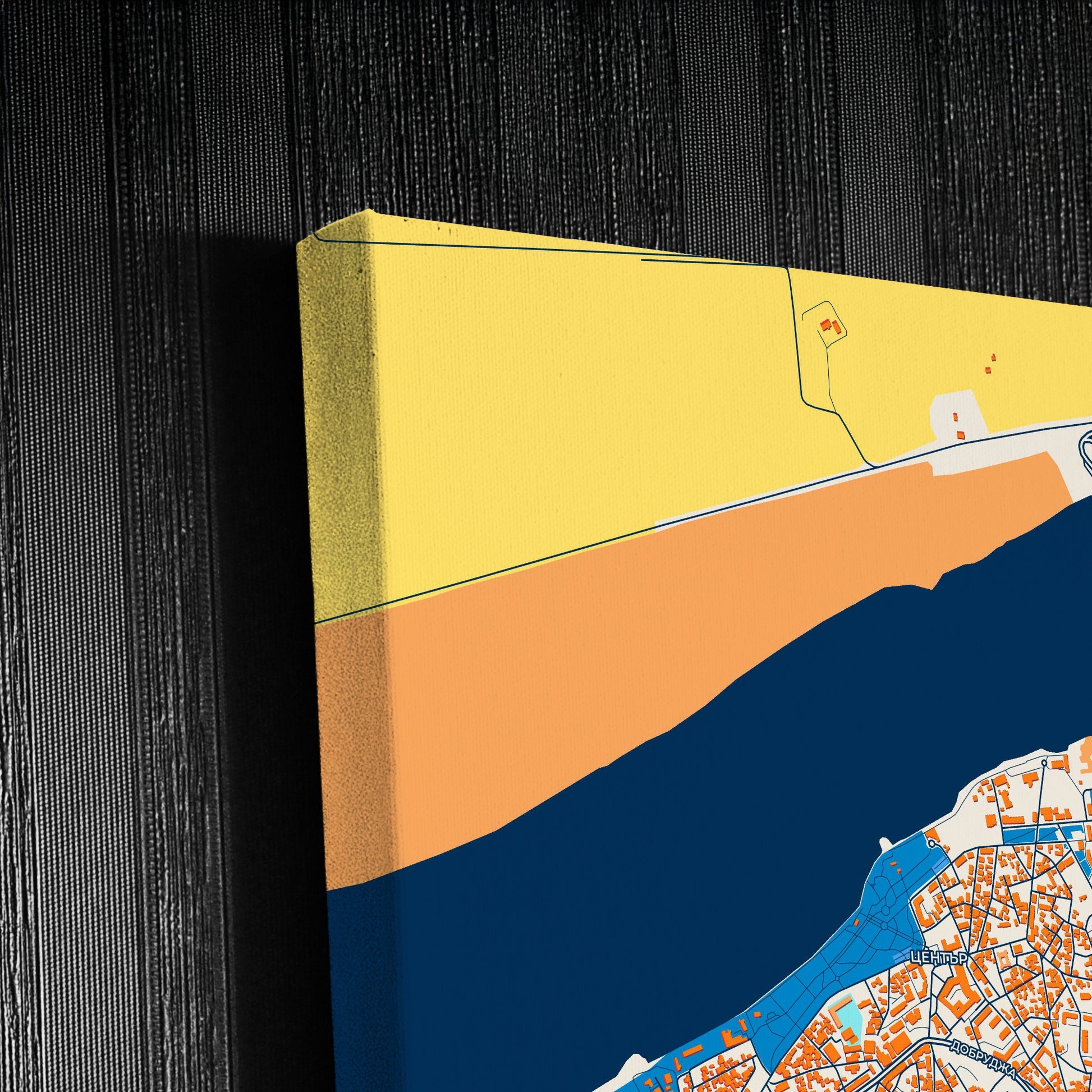 Силистра Bulgaria Colorful City Map Canvas Print Detail