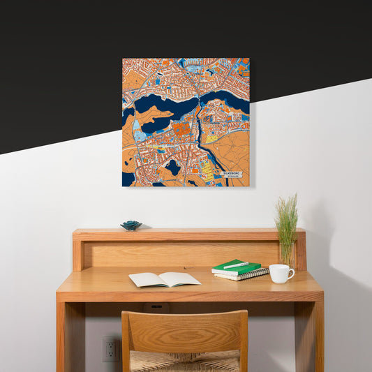 Silkeborg Denmark Colorful City Map Canvas Print Scene