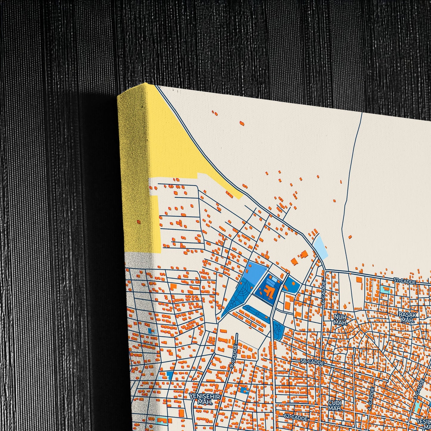 Silopi Turkey Colorful City Map Canvas Print Detail