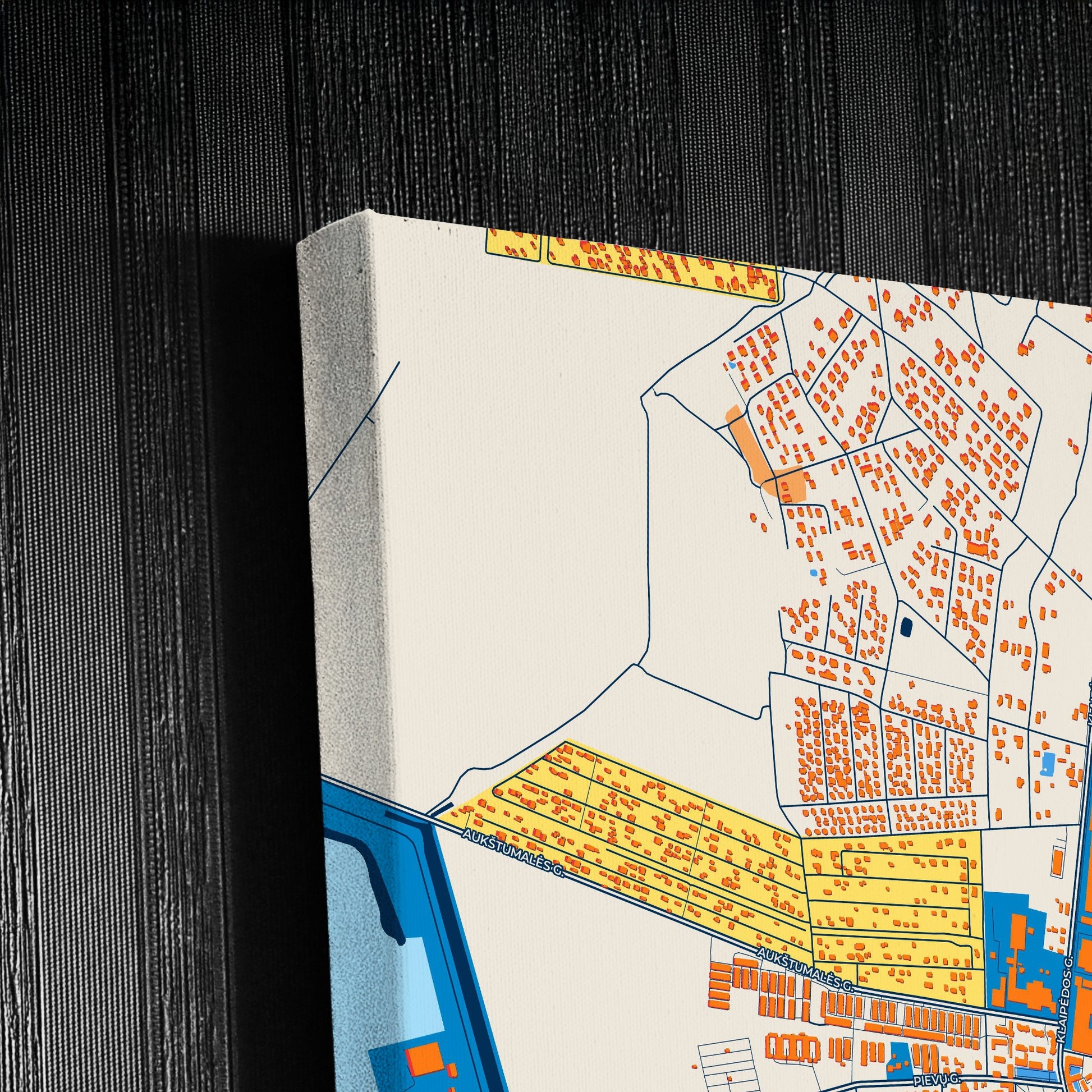 Šilutė Lithuania Colorful City Map Canvas Print Detail