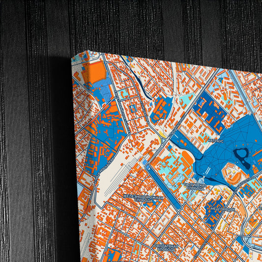 Сімферопол Ukraine Colorful City Map Canvas Print Detail