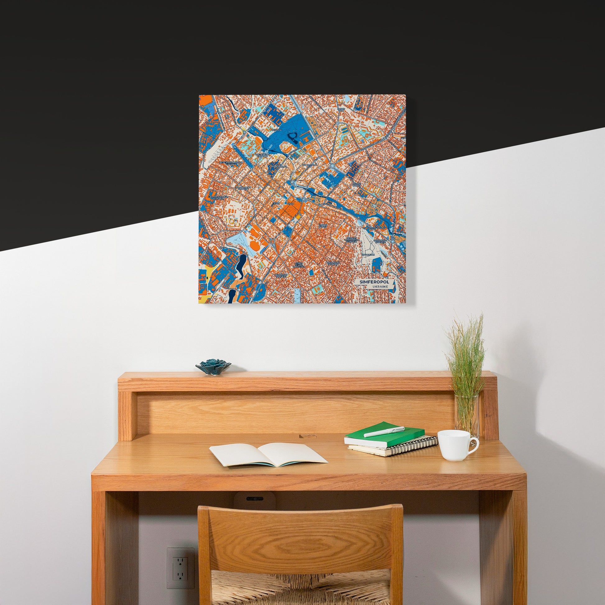 Сімферопол Ukraine Colorful City Map Canvas Print Scene