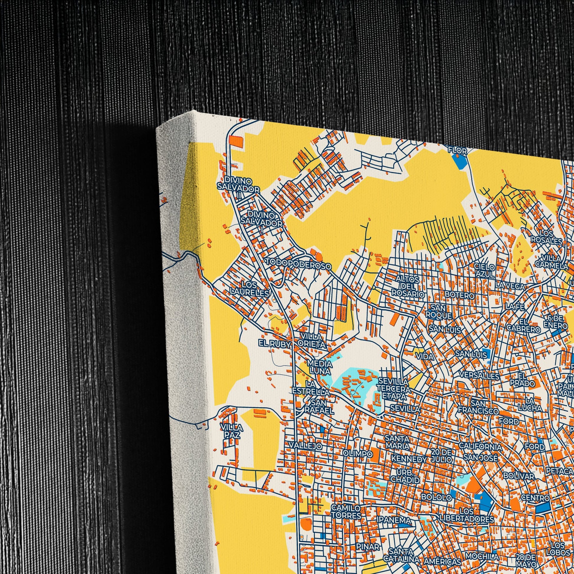 Sincelejo Colombia Colorful City Map Canvas Print Detail