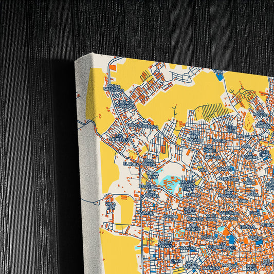 Sincelejo Colombia Colorful City Map Canvas Print Detail