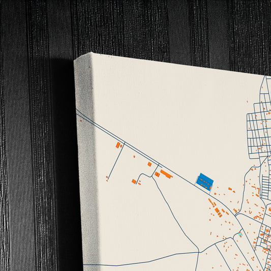 Singa Sudan Colorful City Map Canvas Print Detail