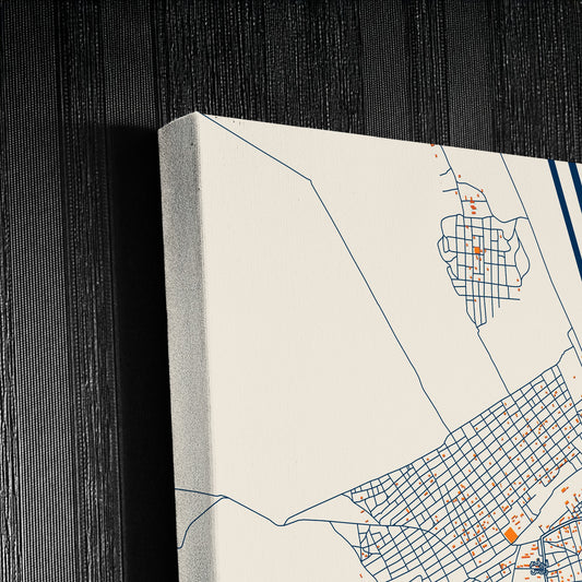 Sinnar Sudan Colorful City Map Canvas Print Detail