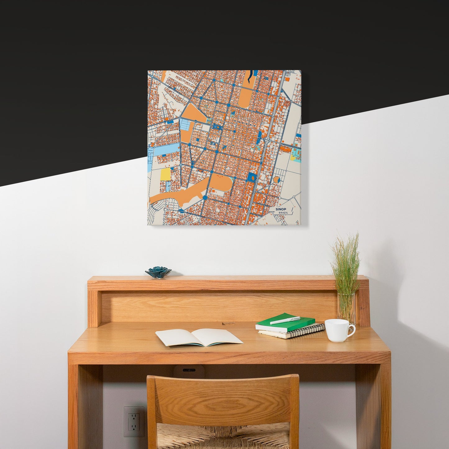 Sinop Brazil Colorful City Map Canvas Print Scene