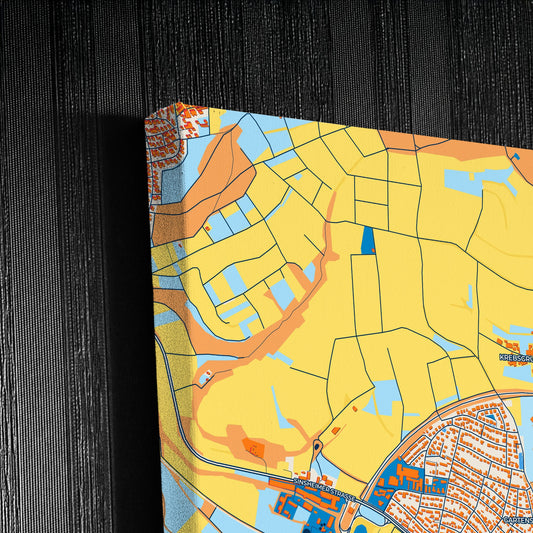 Sinsheim Germany Colorful City Map Canvas Print Detail