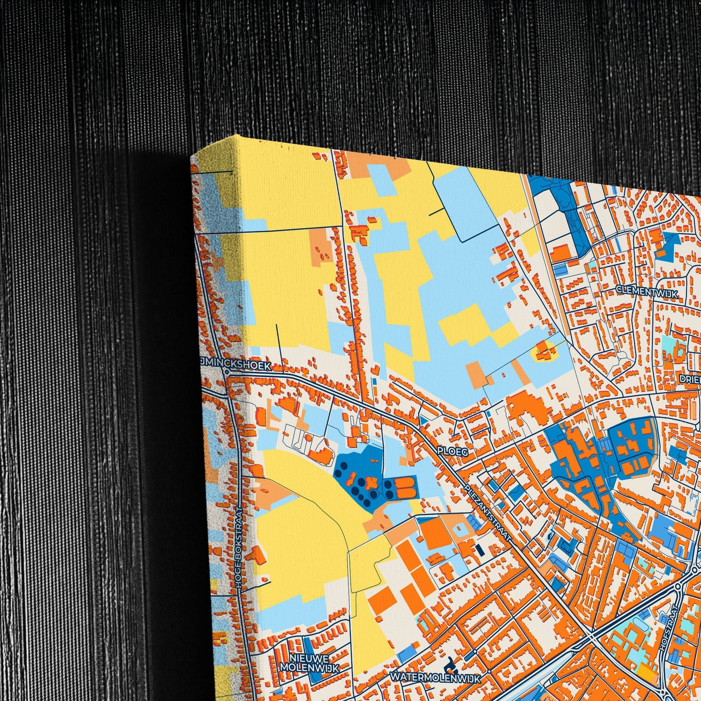 Sint-Niklaas  Belgium Colorful City Map Canvas Print Detail