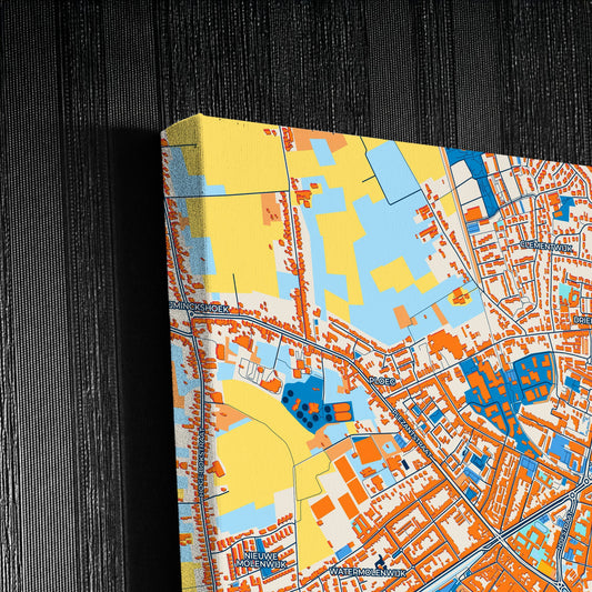 Sint-Niklaas  Belgium Colorful City Map Canvas Print Detail