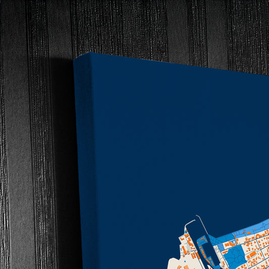 Siófok Hungary Colorful City Map Canvas Print Detail