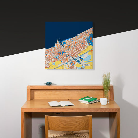 Siófok Hungary Colorful City Map Canvas Print Scene