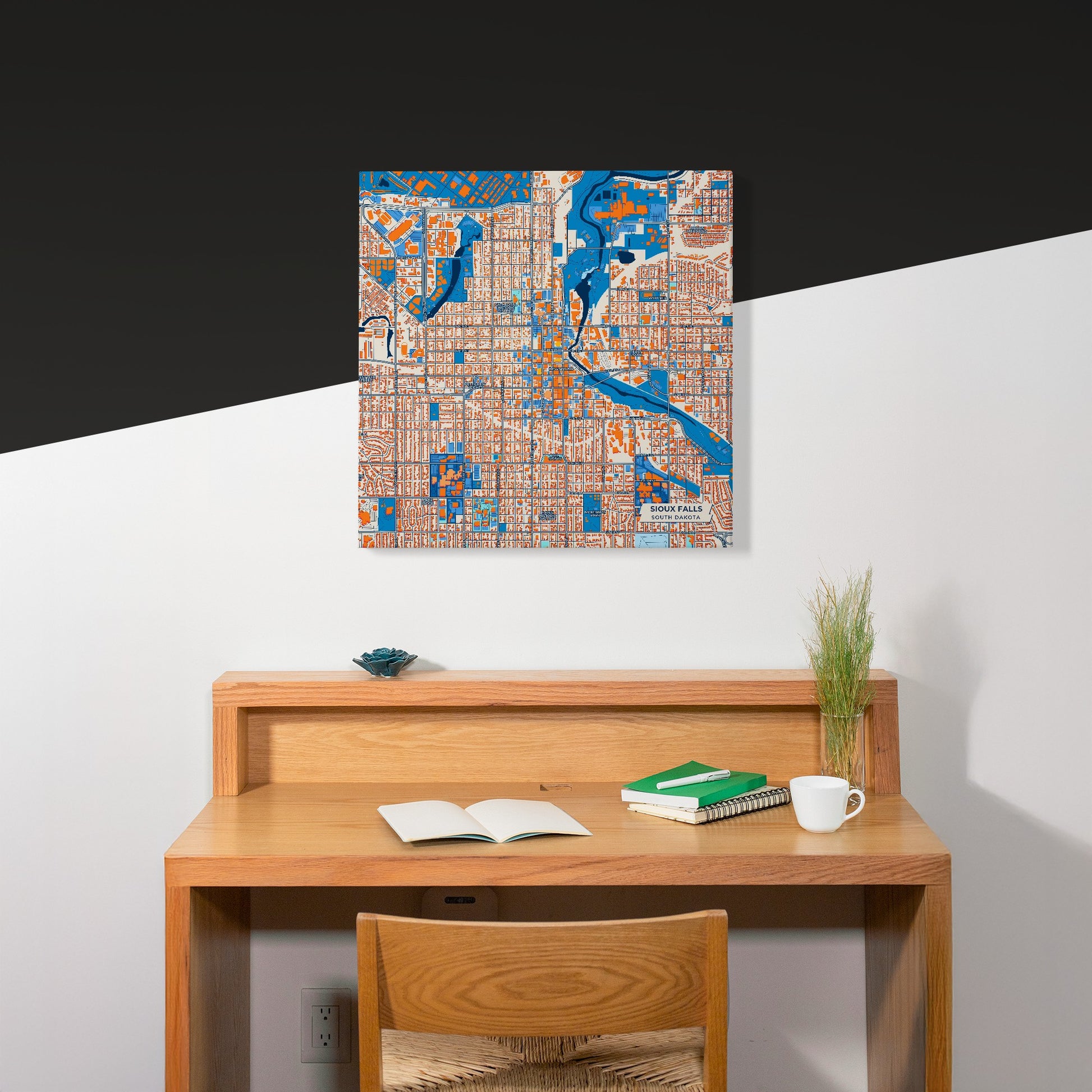 Sioux Falls South Dakota Colorful City Map Canvas Print Scene