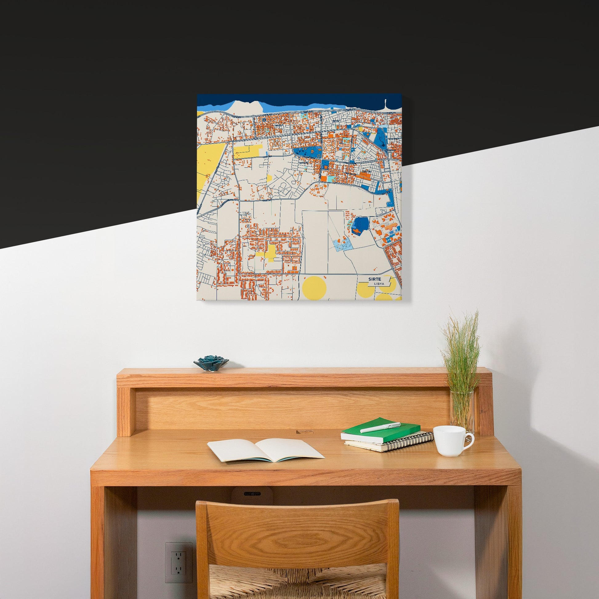 Sirte Libya Colorful City Map Canvas Print Scene