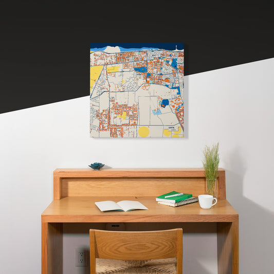 Sirte Libya Colorful City Map Canvas Print Scene