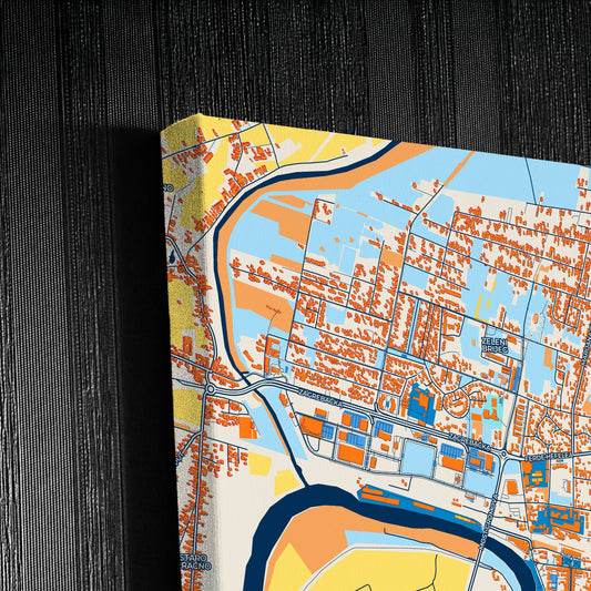 Sisak Croatia Colorful City Map Canvas Print Detail