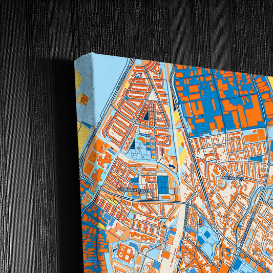 Sittard-Geleen Netherlands Colorful City Map Canvas Print Detail