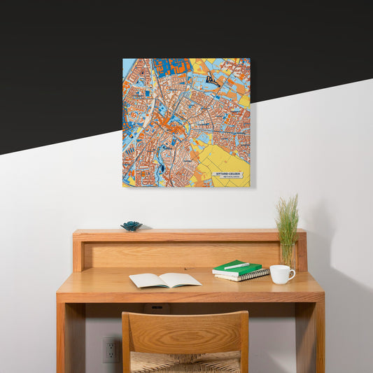 Sittard-Geleen Netherlands Colorful City Map Canvas Print Scene