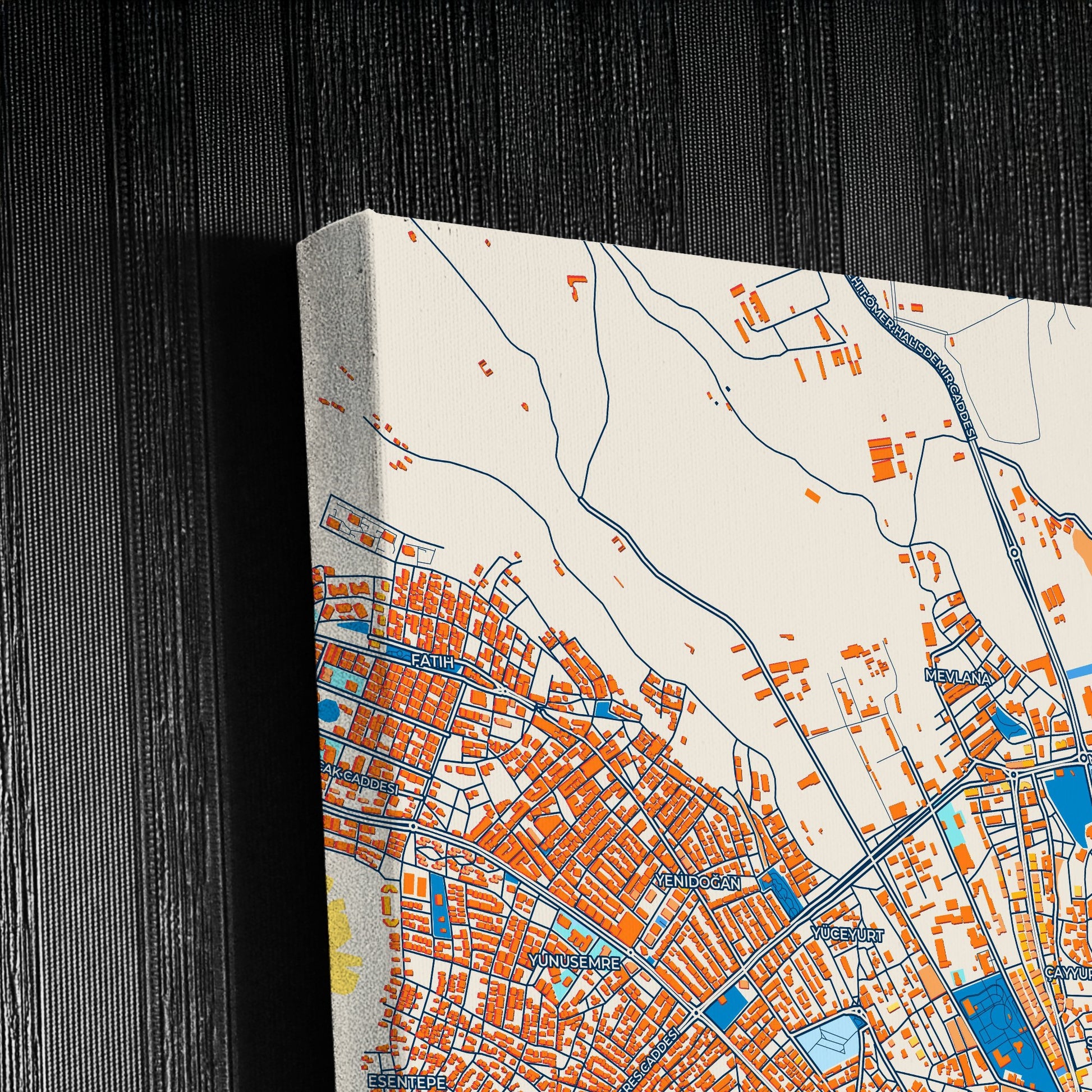 Si̇vas Turkey Colorful City Map Canvas Print Detail