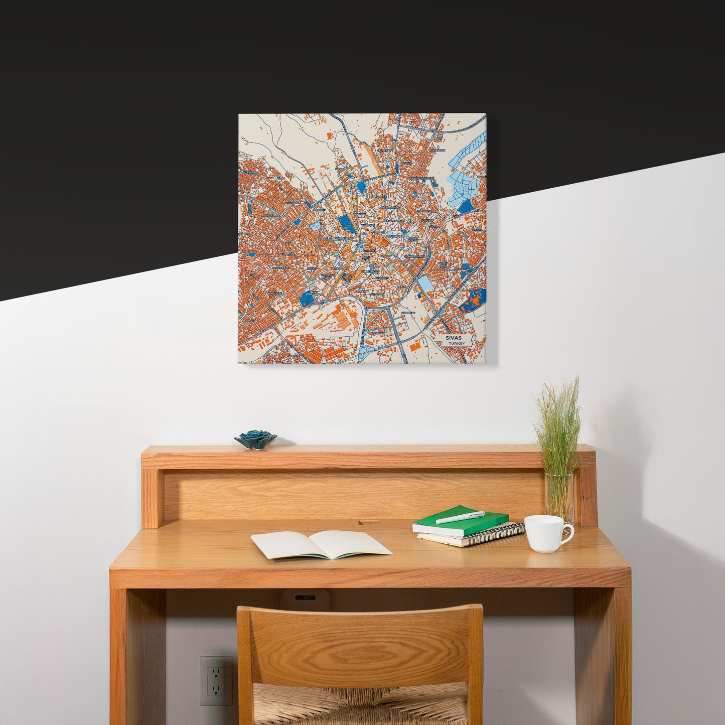 Si̇vas Turkey Colorful City Map Canvas Print Scene