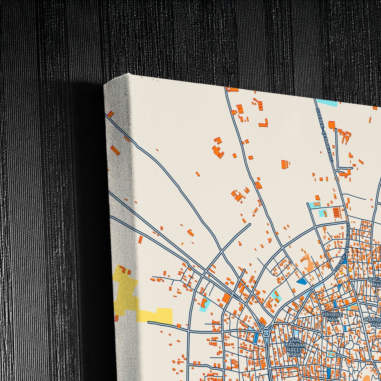 Siverek Turkey Colorful City Map Canvas Print Detail
