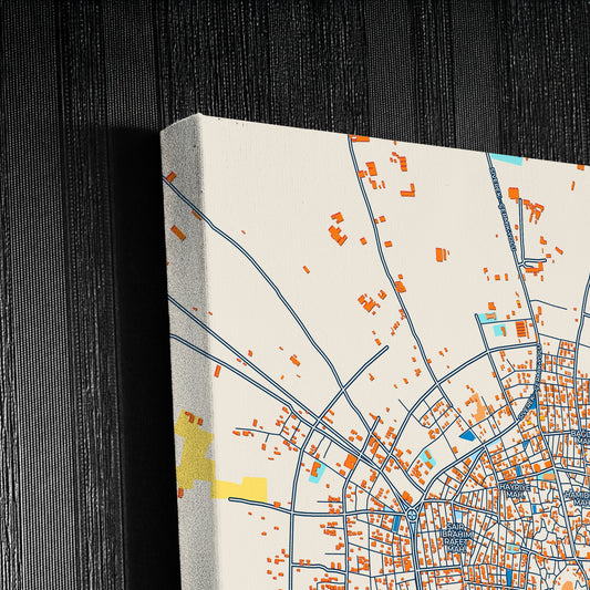 Siverek Turkey Colorful City Map Canvas Print Detail